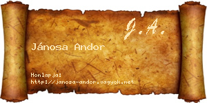 Jánosa Andor névjegykártya