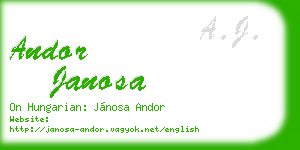 andor janosa business card